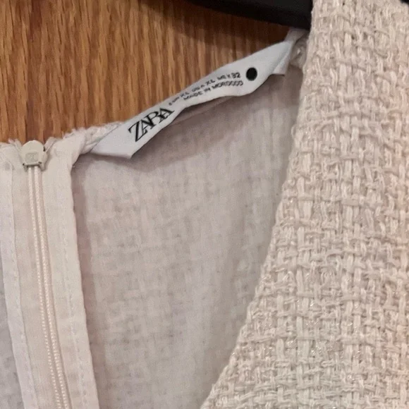 ZARA Ecru Cream Fringed Textured Weave Sleeveless Top Size XL Music Festival - Picture 9 of 12